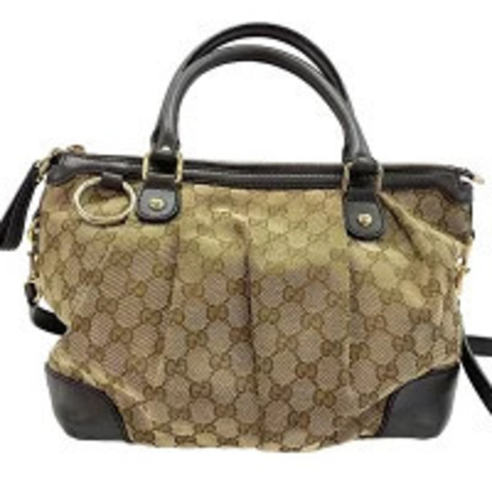 Gucci GG Canvas Sukey Handbag Brown